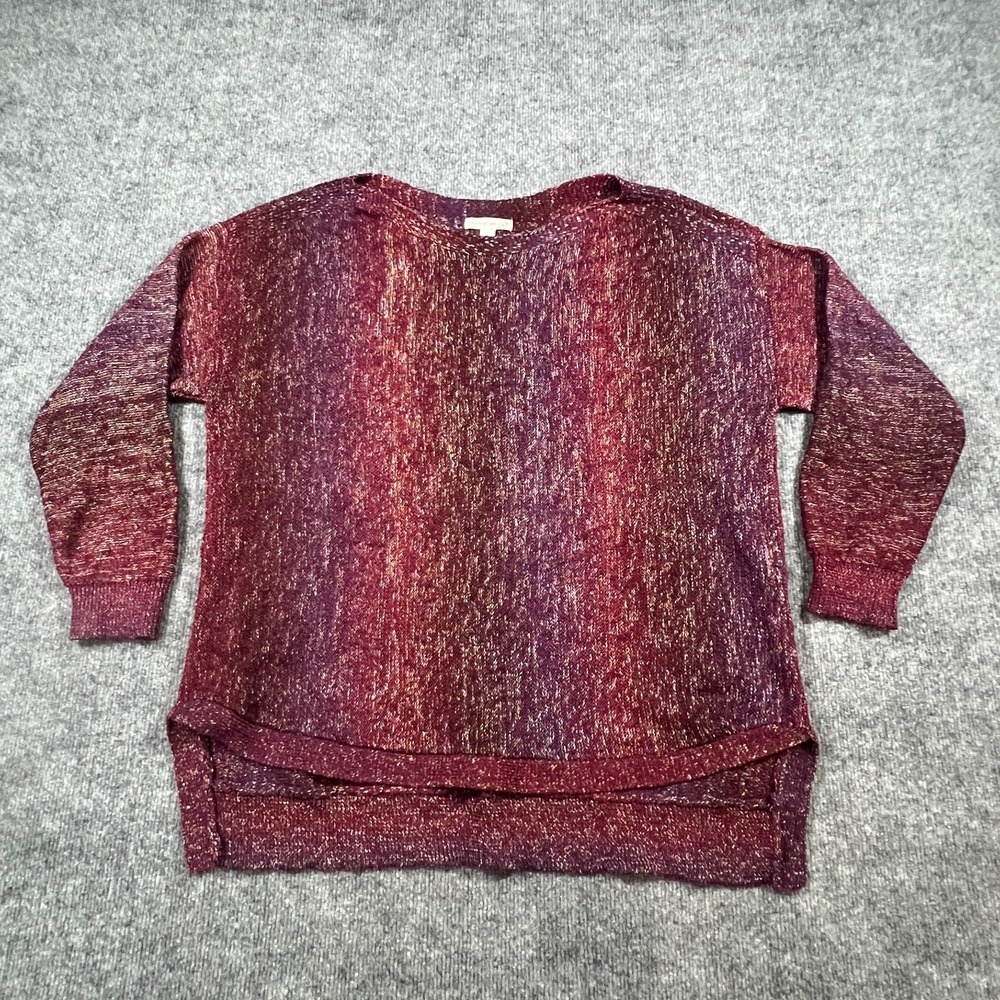 Westport 1962 Sweater Womens 2X Multicolor Space Dye Tight Knit High Low Hem